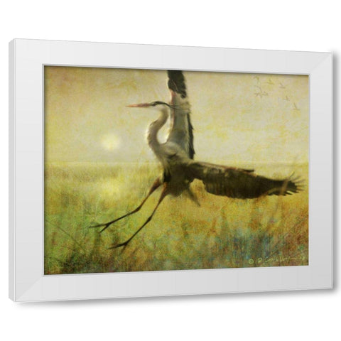 Foggy Heron II White Modern Wood Framed Art Print by Vest, Chris
