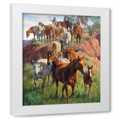 Ladies First White Modern Wood Framed Art Print by Sorenson, Jack