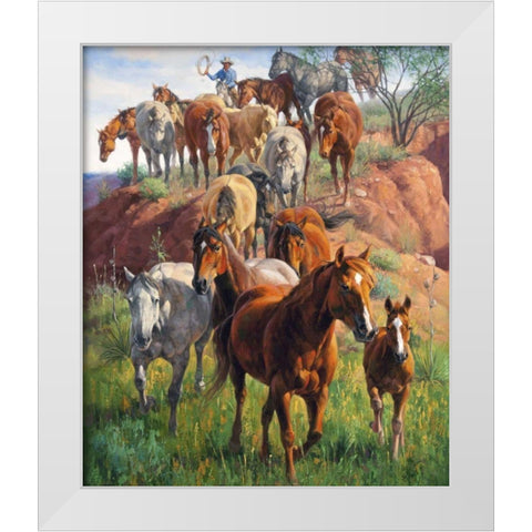 Ladies First White Modern Wood Framed Art Print by Sorenson, Jack