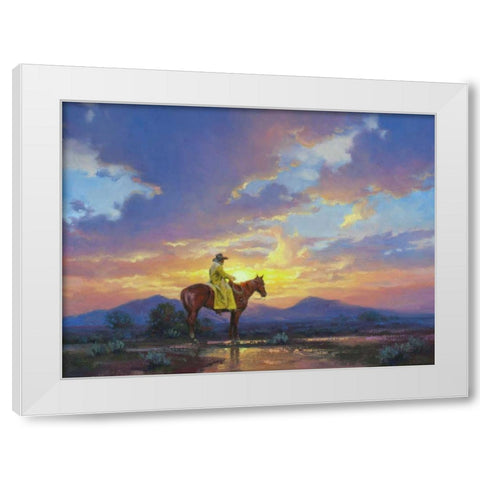 Sun Burn White Modern Wood Framed Art Print by Sorenson, Jack