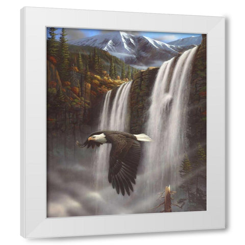 Eagle Portrait White Modern Wood Framed Art Print by Stans, Leo