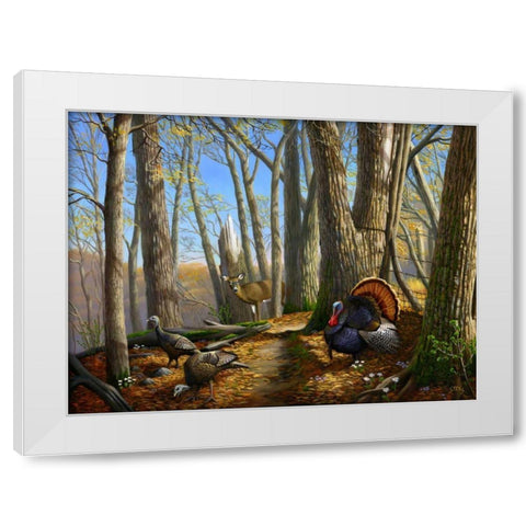 Along the Fence White Modern Wood Framed Art Print by Stans, Leo