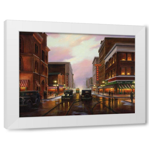 Twilight Times White Modern Wood Framed Art Print by Stans, Leo