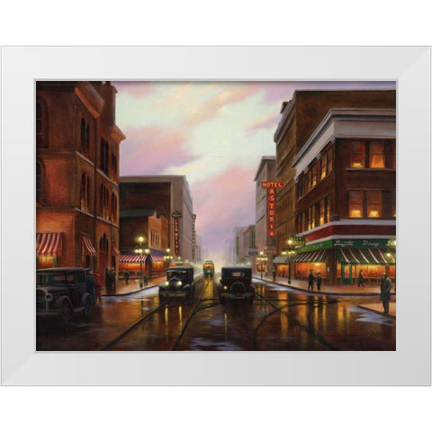 Twilight Times White Modern Wood Framed Art Print by Stans, Leo