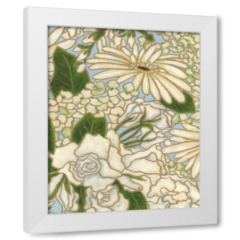 White Flower Spray II White Modern Wood Framed Art Print by Deans, Karen
