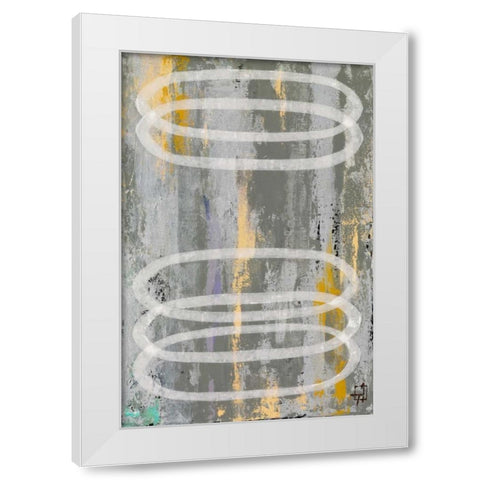 Circles 2-3 White Modern Wood Framed Art Print by Avondet, Natalie