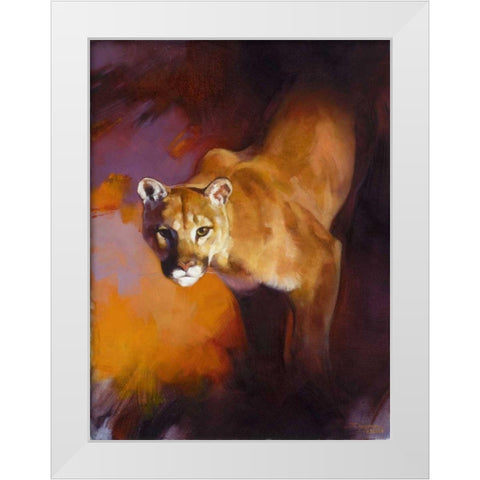 Out of the Shadows White Modern Wood Framed Art Print by Chapman, Julie T.