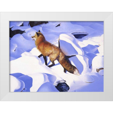 Fire and Ice White Modern Wood Framed Art Print by Chapman, Julie T.