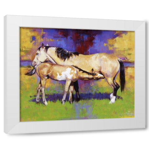 Contentment White Modern Wood Framed Art Print by Chapman, Julie T.