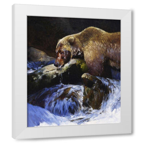 Barehanded Fishing White Modern Wood Framed Art Print by Chapman, Julie T.