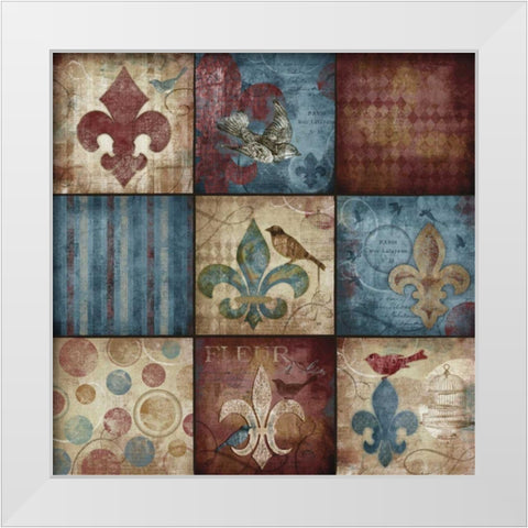 French Moderne 9-Patch White Modern Wood Framed Art Print by Beth Anne Creative