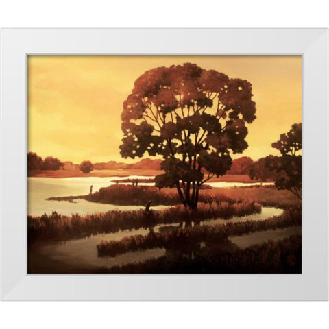 Evening Water I White Modern Wood Framed Art Print by Reynolds, Graham