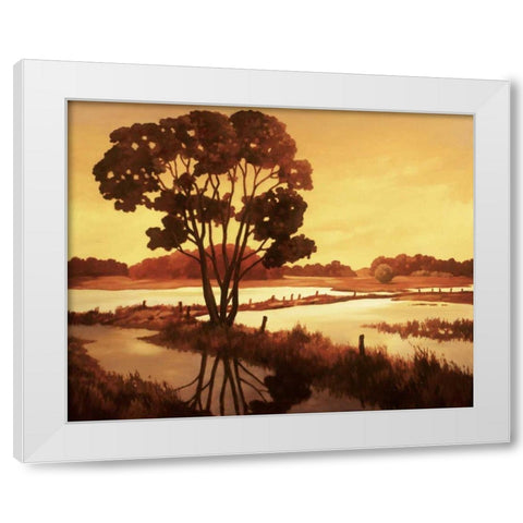 Evening Water II White Modern Wood Framed Art Print by Reynolds, Graham