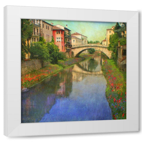 Stream Bridge White Modern Wood Framed Art Print by Vest, Chris