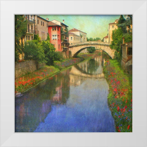 Stream Bridge White Modern Wood Framed Art Print by Vest, Chris