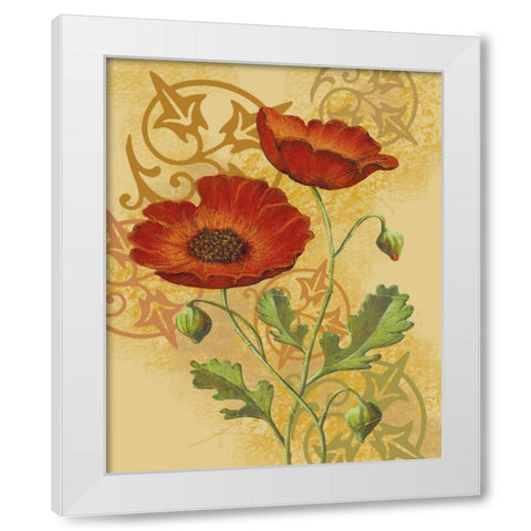 Poppies on Gold I White Modern Wood Framed Art Print by Max, Louise