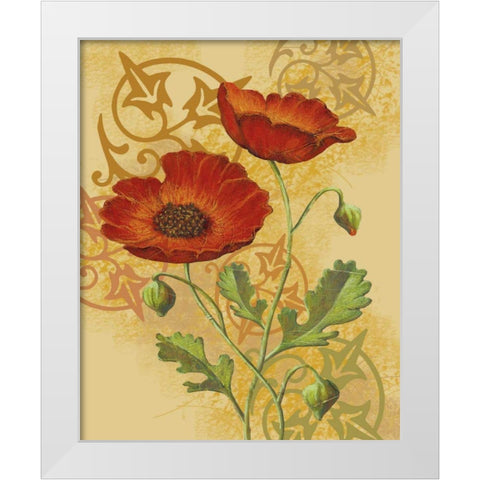 Poppies on Gold I White Modern Wood Framed Art Print by Max, Louise