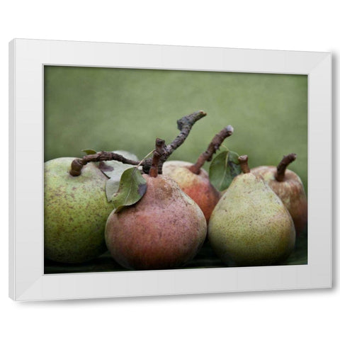 Comice Pears I White Modern Wood Framed Art Print by Perry, Rachel