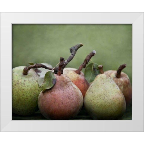 Comice Pears I White Modern Wood Framed Art Print by Perry, Rachel