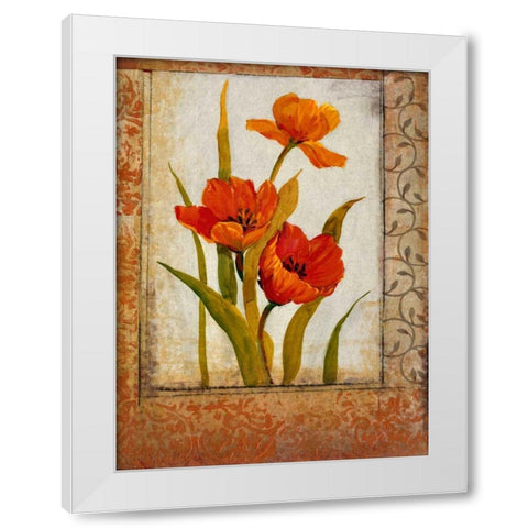 Tulip Inset II White Modern Wood Framed Art Print by OToole, Tim