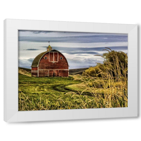 Palouse Barn White Modern Wood Framed Art Print by Chester, Colby