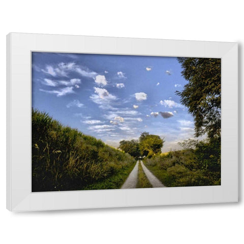 Magritte Morning White Modern Wood Framed Art Print by Chester, Colby