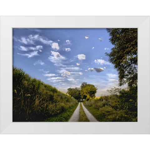 Magritte Morning White Modern Wood Framed Art Print by Chester, Colby
