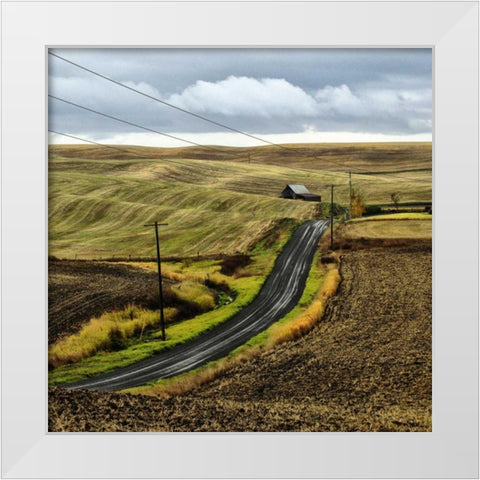 The Road Home White Modern Wood Framed Art Print by Chester, Colby