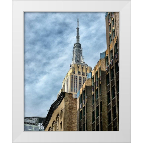 Empire State White Modern Wood Framed Art Print by Chester, Colby