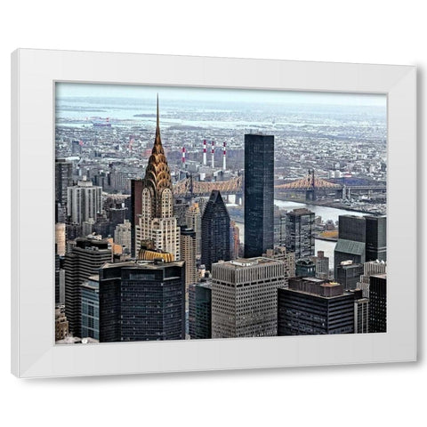 Chrysler and Queens White Modern Wood Framed Art Print by Chester, Colby