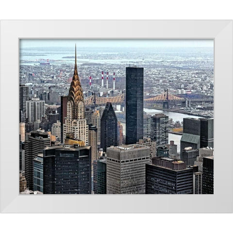 Chrysler and Queens White Modern Wood Framed Art Print by Chester, Colby