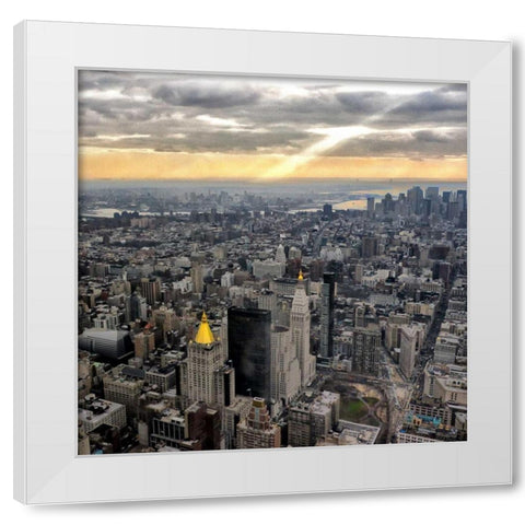 Gold Tones White Modern Wood Framed Art Print by Chester, Colby