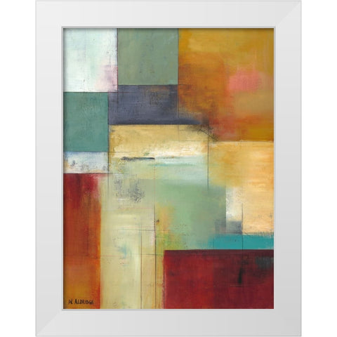 Abstract Green White Modern Wood Framed Art Print by Green-Aldridge, Willie