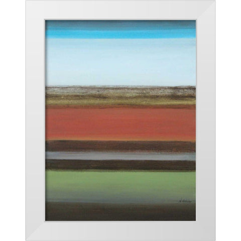 Peaceful Green II White Modern Wood Framed Art Print by Green-Aldridge, W.