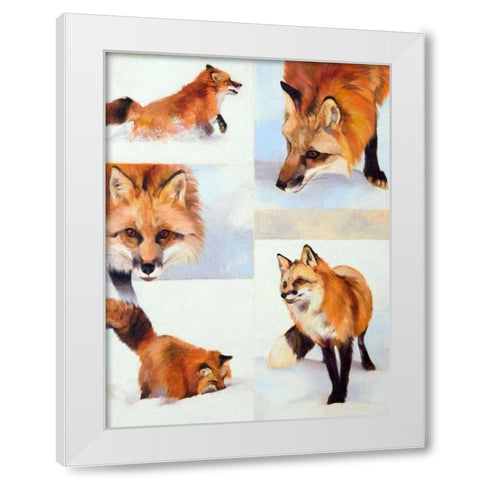 Vulpes V White Modern Wood Framed Art Print by Chapman, Julie T.