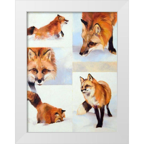 Vulpes V White Modern Wood Framed Art Print by Chapman, Julie T.