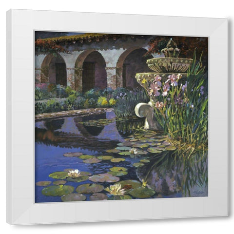 Fountain at San Miguel I White Modern Wood Framed Art Print by Hadfield, Clif