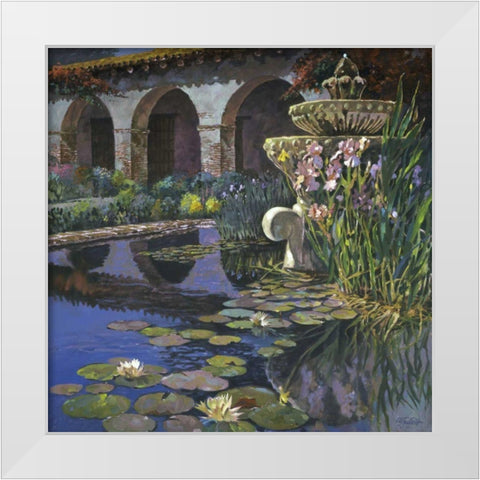 Fountain at San Miguel I White Modern Wood Framed Art Print by Hadfield, Clif