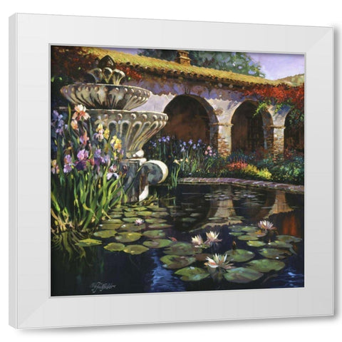 Fountain at San Miguel II White Modern Wood Framed Art Print by Hadfield, Clif