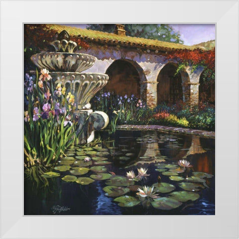 Fountain at San Miguel II White Modern Wood Framed Art Print by Hadfield, Clif