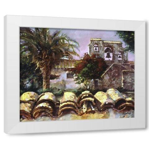 Wall at San Miguel White Modern Wood Framed Art Print by Hadfield, Clif