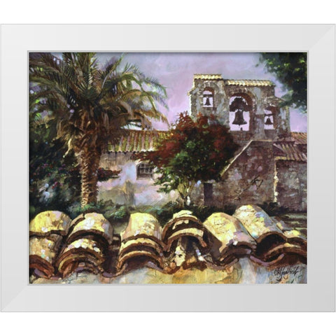 Wall at San Miguel White Modern Wood Framed Art Print by Hadfield, Clif
