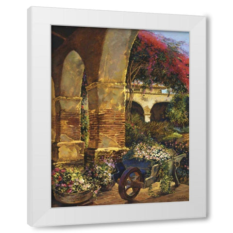 Columns Adorned White Modern Wood Framed Art Print by Hadfield, Clif