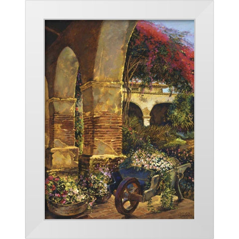 Columns Adorned White Modern Wood Framed Art Print by Hadfield, Clif