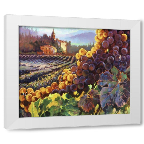 Tuscany Harvest White Modern Wood Framed Art Print by Hadfield, Clif