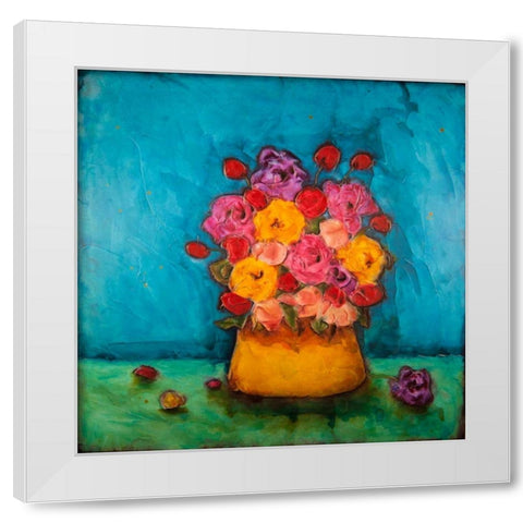 Bucket of Beauty White Modern Wood Framed Art Print by Quin, Marabeth