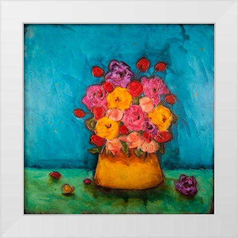 Bucket of Beauty White Modern Wood Framed Art Print by Quin, Marabeth