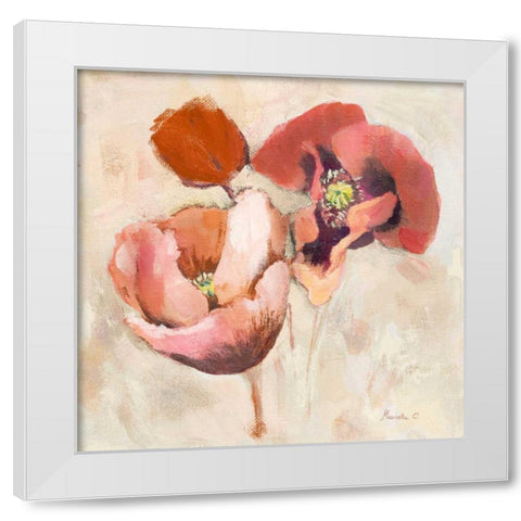 Painted Poppies White Modern Wood Framed Art Print by Cohen, Marietta