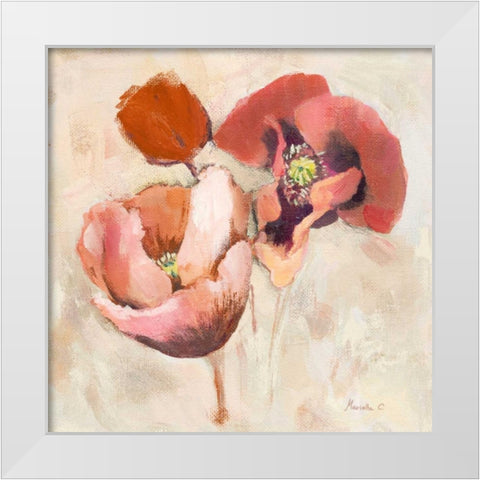 Painted Poppies White Modern Wood Framed Art Print by Cohen, Marietta