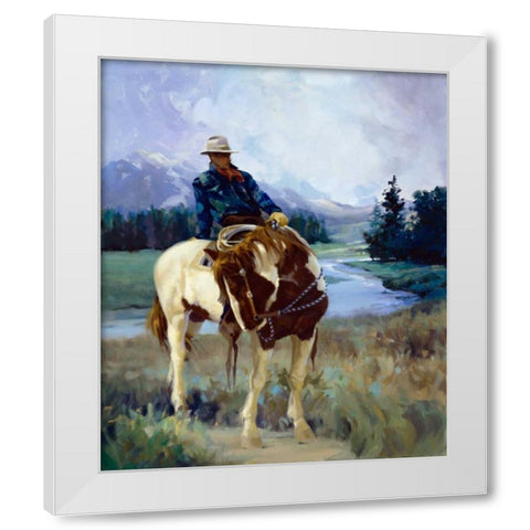 Cold Weather Friends White Modern Wood Framed Art Print by Hawley, Carolyne